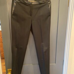 The Kooples BLACK WOOL TROUSERS WITH INLAID LEATHER BAND French size 40